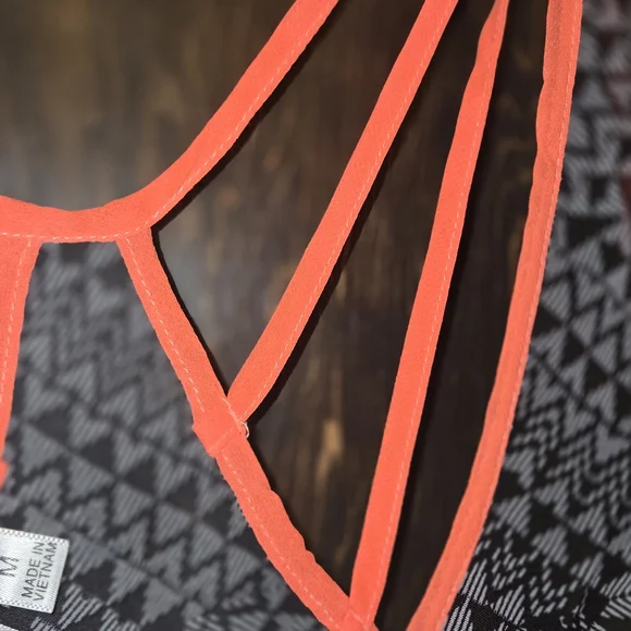 Society Girl Orange Strappy Top - Picture 4 of 5
